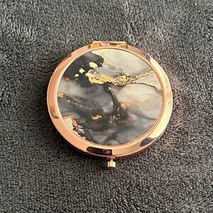 Rose Gold & Marble Compact with Dual Mirrors